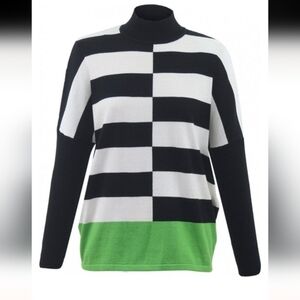 Marble color block knit jumper sweater